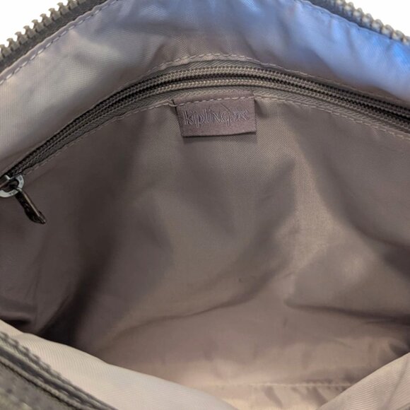 Kipling NWOT Nylon 2 Zipper Pouch Cross-Body Shoulder Bag Gold Metallic Shimmer - Picture 7 of 9